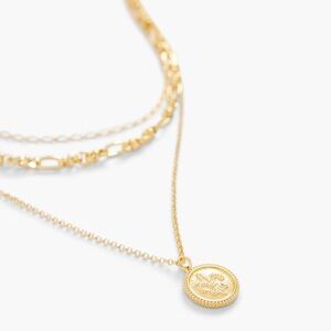 Necklaces,Layered Coin Pendant Necklace,Women,Talbots,GOLD